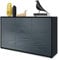 Vladon Sideboard Ben V3, Kommode mit 3 Türen und 2 Schubladen, Schwarz matt/Grau Hochglanz (117 x 74 x 36 cm)