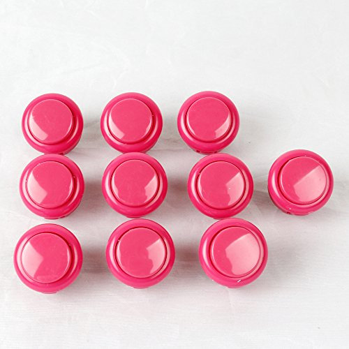 EG Starts 10 x 24 mm Pulsante Built-in Micro Interruttore Sostituire per Sanwa OBSF-24 Pulsanti Arcade Joystick Mame Jamma Games Rosa Colori Parti