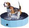 PawHut Foldable Dog Paddling Pool Pet Cat Swimming Pool Indoor/Outdoor Collapsible Summer Bathing Tub Shower Tub Puppy Washer (Φ80 × 20H cm, Blue)
