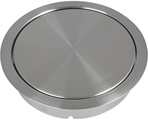 LAMP Einwurfklappe ungedämpft, runde Müllklappe für Abfallsammler ø 170 mm Küchenorganizer, Inox