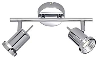 Action Deckenbalken, 2-flammig Serie Hoorn 2 x LED, 5 W, Höhe 14 cm, Länge 25 cm, 3000K 400 Lumen Energieeffizenzklasse A+, chrom 750302010000