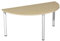 Konferenztisch, BxTxH 1600x800x720 mm, Halbkreis, 3-Fuá-Gestell, Platten-/Gestellfarbe ahorn/weiáalu