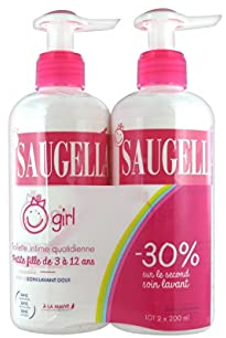 Saugella - Girl - Soin Lavant Intime Doux - Extraits de Mauve et de Calendula - Apaise les Inconforts – Pour les petites filles de 3 Ans jusqu'à la Puberté - 200 ml - Lot de 2