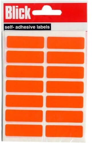 Blick Labels, Orange, Self Adhesive Stickers, Rectangular, 12mm x 38mm, 98 Labels, for Home, Office, Family, School, Holiday Calendar Organising, Planner, Rewards Chart, Colour Coding