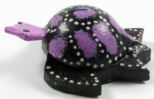 GURU SHOP Wackeltier Schildkröte, Wackelkopf Tier, Lila, Holz, Farbe: Lila, 2x6x6 cm, Tierfiguren