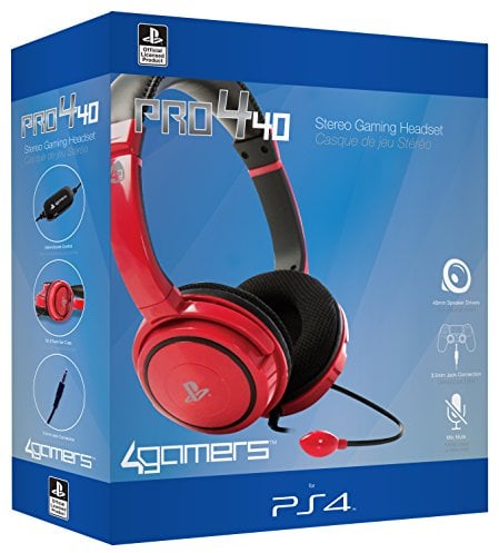 4Gamers PS4 Stereo Gaming Headset 40 - red
