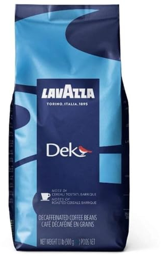 Lavazza Dek Coffee Beans, Decaffeinated, 500g Each, 2-Pack - Rich Espresso Flavor