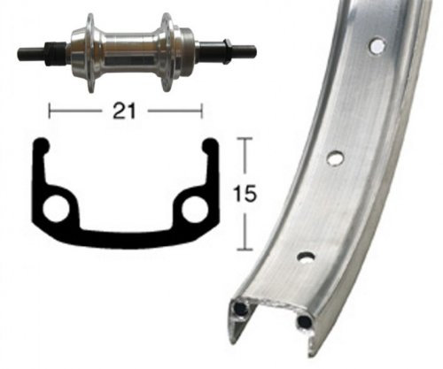 Bike-Parts H-Rad 9Alu-Schr ZKR Laufrad Silber 1size