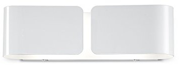 Wandleuchte Clip AP2 SMALL Argento, 2-flammig, E27, weiß