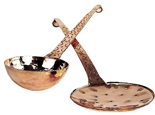 Copper Garden Set d'ustensiles de Cuisine en cuivre 2 pièces: Écumoire et louche (48/50 cm)