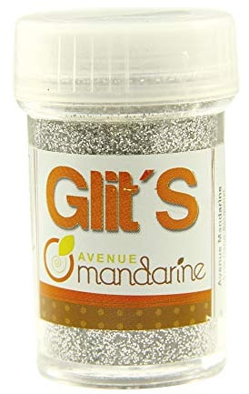 Avenue Mandarine 42502MD Glitter Glit's Flakon (14g, mit praktischem Streuaufsatz zur leichten Handhabung, ideal für Kinder) 1 Stück Silber