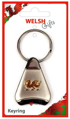 I LUV LTD Schlüsselanhänger Kegel Metall mit Drache und CYMRU