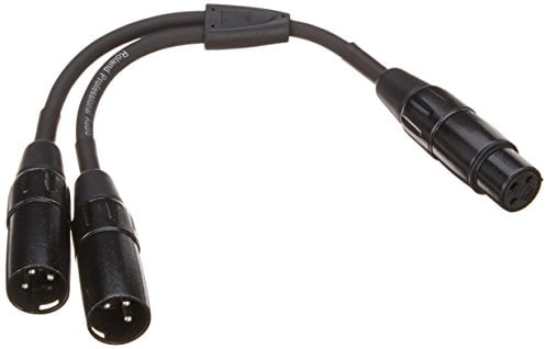 Cable divisor/en Y de interconexión de la serie Black de Roland — De XLR hembra a dos XLR macho, 15 cm de longitud - RCC-YC-XF2XM