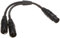Cable divisor/en Y de interconexión de la serie Black de Roland — De XLR hembra a dos XLR macho, 15 cm de longitud - RCC-YC-XF2XM