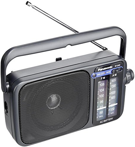 Panasonic 2400DEB-K Tragbares Radio AM/FM mit AC- oder DC-Betrieb. Schwarz