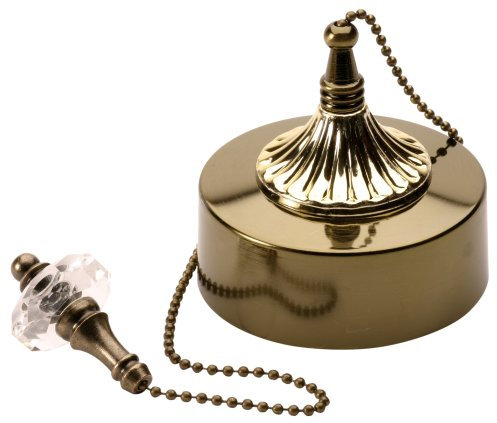 Deluxe 6Amp 2 Way Ceiling Switch Antique and Polished Brass FPK3-PB-50