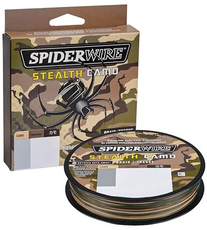 Spiderwire Stealth – Filo Intrecciato, Verde Muschio, 20 LB, Unisex, Stealth, Camouflage, 13 kg