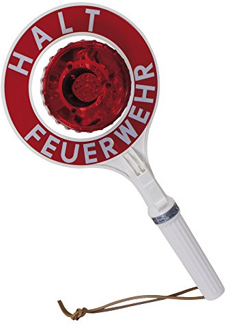 Dönges Anhaltestab kurz, einseitig beleuchtet, Halt Feuerwehr, LED (Einwinkleuchte Polizeikelle Winkerkelle)