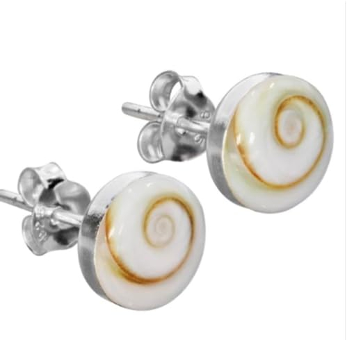 Operculum Shiva Muschel Auge Edelstein Echtsilber Ohrstecker