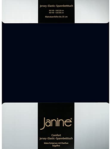 Janine Spannbettlaken Elastic - extra weiches und elastisches Spannbetttuch - für Matratzen 90x190cm bis 120x200cm schwarz
