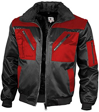 Qualitex - Pilotenjacke 4 in 1, Schwarz/Rot, 3XL
