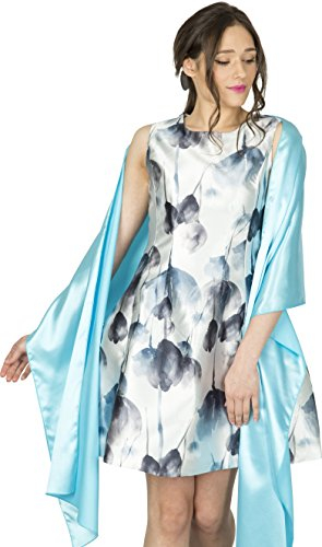 BlackButterfly Satin Hochzeit Brautjungfer Abschlussball stahlen Schärpe Schalverpackung Schal (Türkis, Einheitsgröße)