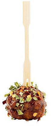 3.5-inch Mini Bamboo Appetizer Cocktail Fork: Perfect for Catered Events, Asian Restaurants, and Buffets – Picks for Hors d'Oeuvres, Meatballs, and Fruit – 1000-CT - Compostable and Eco-Friendly