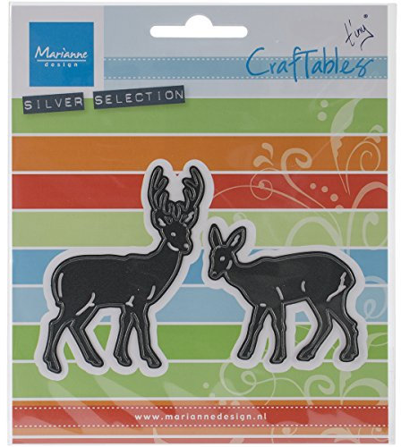 Marianne Design Craftables Tinys REH-Stanzschablone und Prägeschablone für die Kartengestaltung und Scrapbooking, Steel, grau, 4.7 x 4.3 x 0.3 cm
