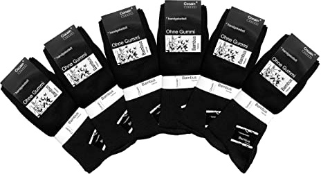24 Paar Herren oder Damen Bambus Socken ohne Gummi 39/42, Bambus-Socke ohne Gummi Bambus Socke cocain schwarze Markensocken schwarze Socken Bambus schwarze gesundheitssocken gesundheits-socken schwarz