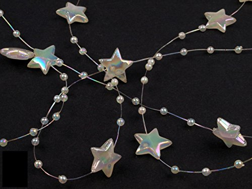 Schnoschi 1m Creme Sterne Perlenband Perlenkette Perlengirlande Perlenschnur Weihnachten Advent Deko Perlen Tischdeko Meterware