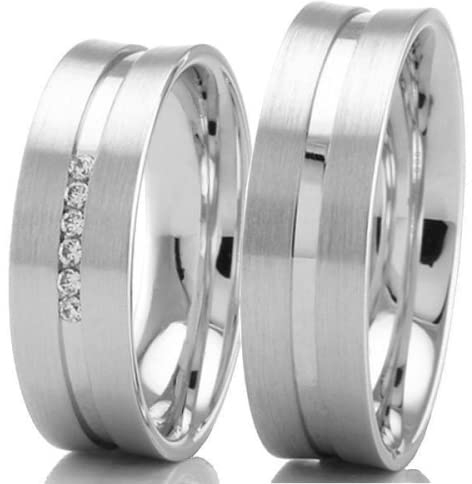 Eheringe 333/- Weißgold 66-33170-180