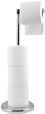 Taylor & Brown® 2 in 1 Freestanding Toilet Paper Roll Holder Bathroom Stand (Chrome)