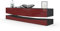 Vladon Lowboard City, Made in Germany, TV-Kommode mit Sockelelement, 1 offenem Fach und 3 Schubkästen, Schwarz matt/Bordeaux Hochglanz (178 x variabel x 39 cm)