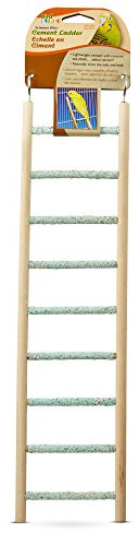 Penn-Plax Bird-Life Trimmer Plus Cement & Wood 9 Step Ladder – Cement Made from Crushed Sea Shells – Great for Small Birds (BA243)