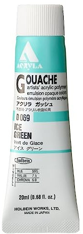 La gouache acrylique Holbein n ° 6 Green Ice