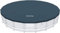Bestway Flowclear Runde PVC-Poolabdeckung für oberirdische Rahmenpools mit Abflusslöchern und sicheren Spannseilen, 5,5 m Schwarz (nur Abdeckung)