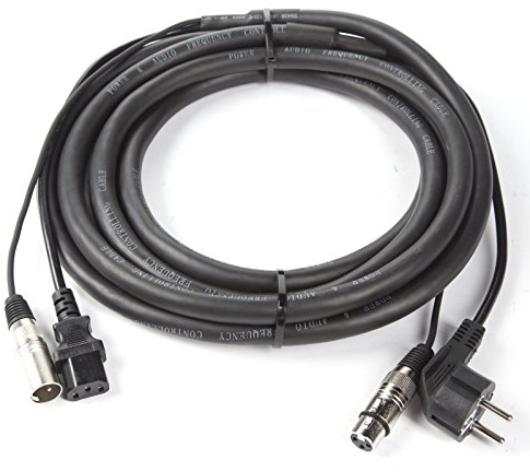 MUSIC STORE Hybridkabel 5m, Power- und Signalkabel, Ideal für Aktiv-Lautsprecher und Monitore, MCC-01 Schuko, IEC, XLR male, XLR female
