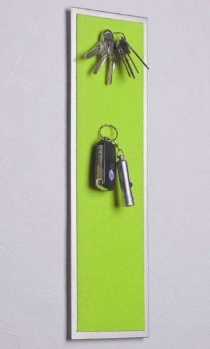 FLUX Objects Magnet - Schlüsselbrett aus Edelstahl (42 x 12 cm) mit Filzbezug in grün