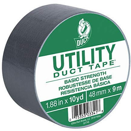 Duck Brand 280361 Basic Strength Duct Tape, 1.88 Inches by 10 Yards, Silver, Single Roll