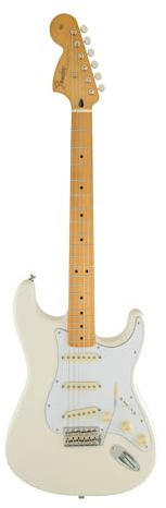 Fender E-Gitarre, Classic Series, 70er, Stratocaster, Griffbrett aus Ahorn, Olympic White-P, 0145802305 Volle Größe Olympic White