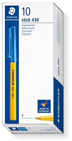 STAEDTLER 430 Stick Kugelschreiber F Spitze 0,8 mm Strichbreite 0,3 mm 10 Stück blau
