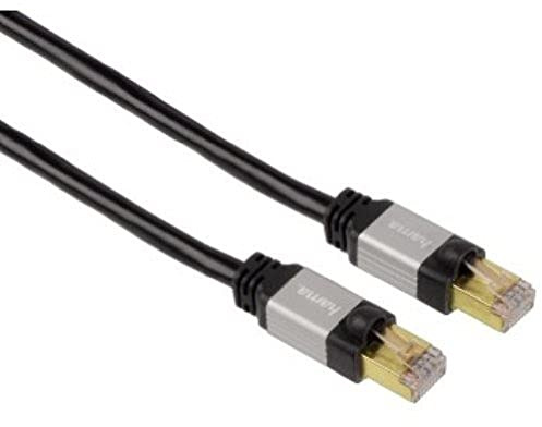 Hama 75053756 Netzwerkkabel, RJ45, PMF, Kategorie 6, gerade, abgeschirmt, vergoldete Kontakte, 1,5 m, Schwarz