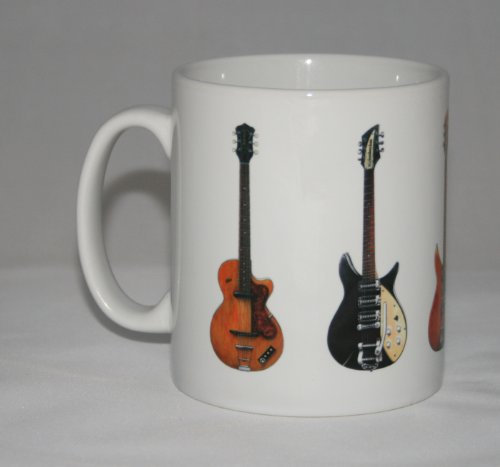 Guitar Mug. John Lennon. 5 Famous Guitars. Hofner, Rickenbacker & Epiphone
