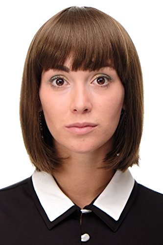 WIG ME UP - Sexy Wig Perücke Page Bob Braun Mittel-Goldbraun glatt Frauenperücke Bobfrisur 25 cm 7803-10