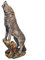 Design Toscano Gartenstatue heulender einsamer Wolf , Maße: 28 x 35.5 x 90 cm 11.75 kg