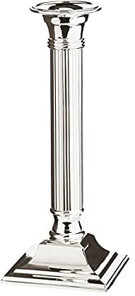 EDZARD Kerzenleuchter Lincoln für Stabkerzen, kannelierter Schaft, Höhe 23 cm,edel versilbert und anlaufgeschützt, Kerzenständer, Kerzenhalter
