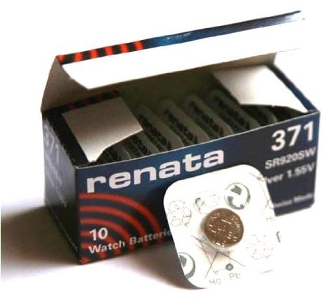 Renata 371 SR920SW - Pila de botón de óxido de Plata Fabricada en Suiza