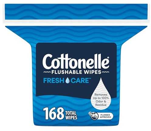 Cottonelle Fresh Care Flushable Wet Wipes, Adult Wet Wipes, 1 Refill Pack, 168 Wipes Per Pack, Packaging May Vary