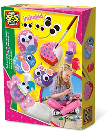 SES 14843 Steine bemalen Girly Deutschland 14843-Steine, bunt, Mittel