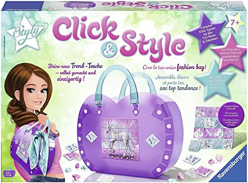 Ravensburger 18652 - Click & Style: Herztasche Einhörner